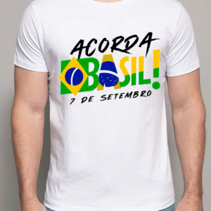 Camiseta Acorda Brasil 7 de Setembro-Branca